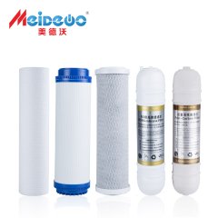 美德沃（Meidewo）净水器滤芯 通用 PP棉前置颗粒烧结活性炭 RO膜滤芯后置活性炭 五件整套 五件套整