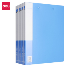 得力/deli 33222 文件管理6只 双强力夹 蓝 